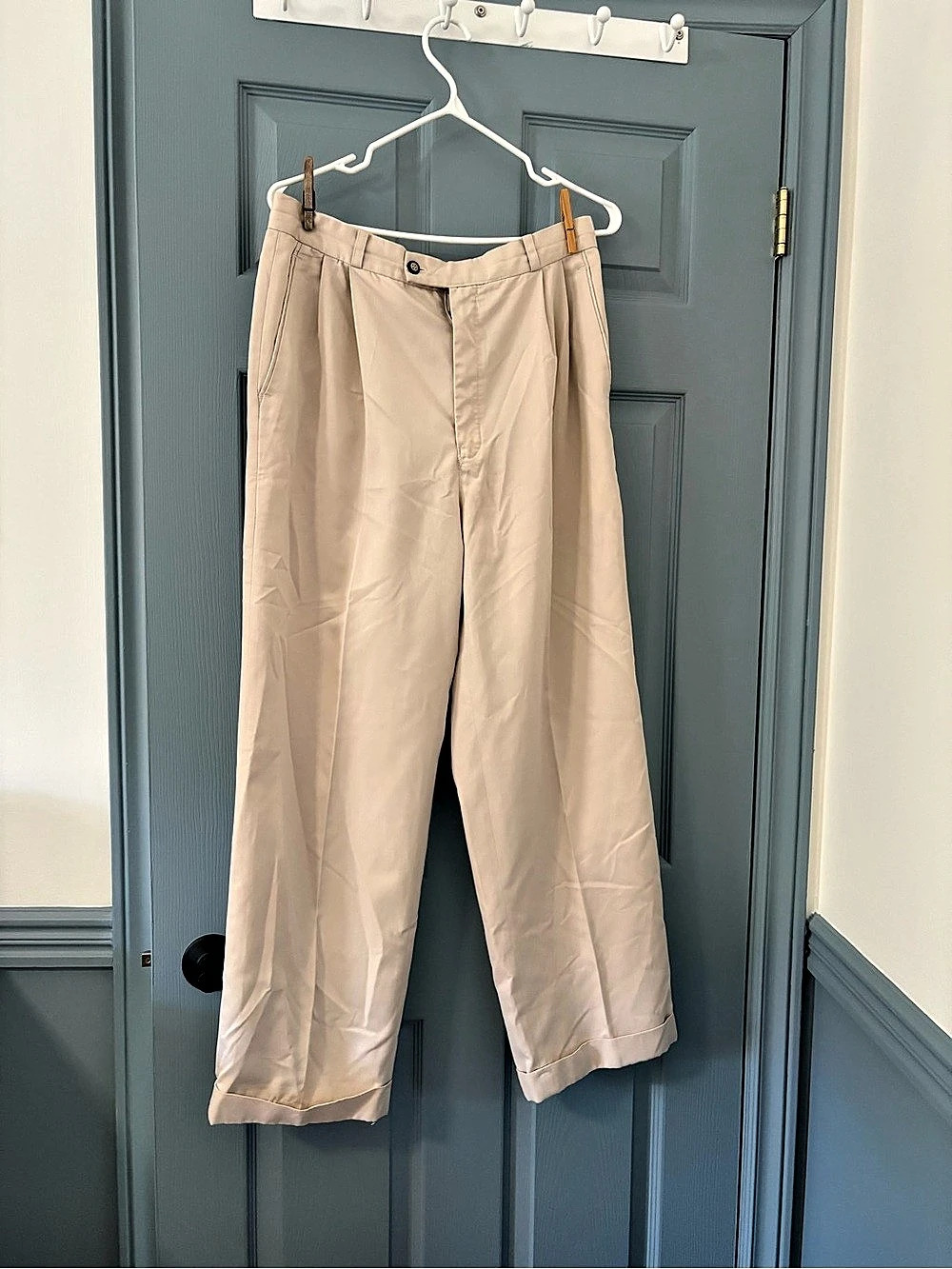 Vintage Burberrys Wide Leg Pants in Beige